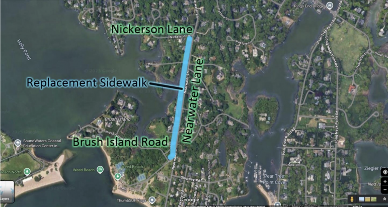Sidewalk replacement route Nearwater Lanee